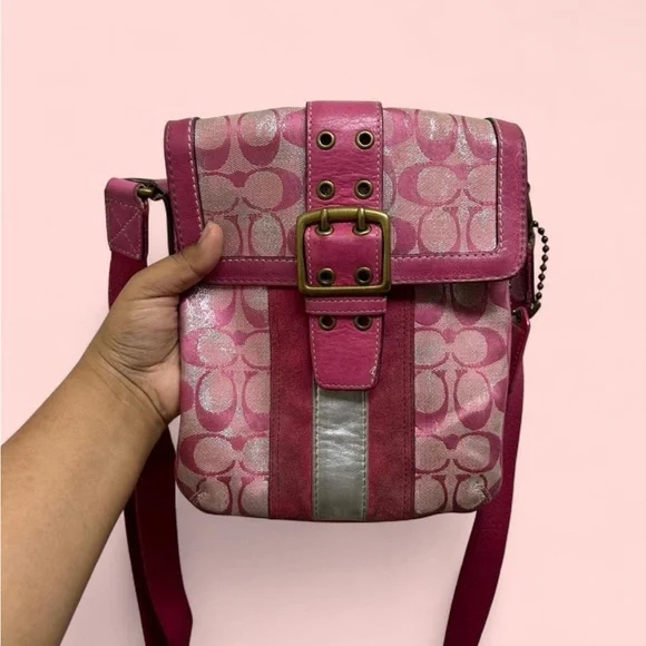 Coach Pink Y2K Signature Crossbody with Metallic Accent - Picture 1 of 7